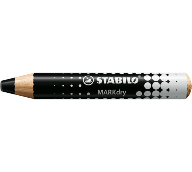 Whiteboardpotlood STABILO MARKdry incl 2 slijpers zwart classpack 30st