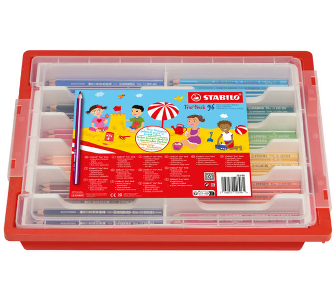 Kleurpotloden STABILO 203 Trio dik assorti classpack à 96 stuks