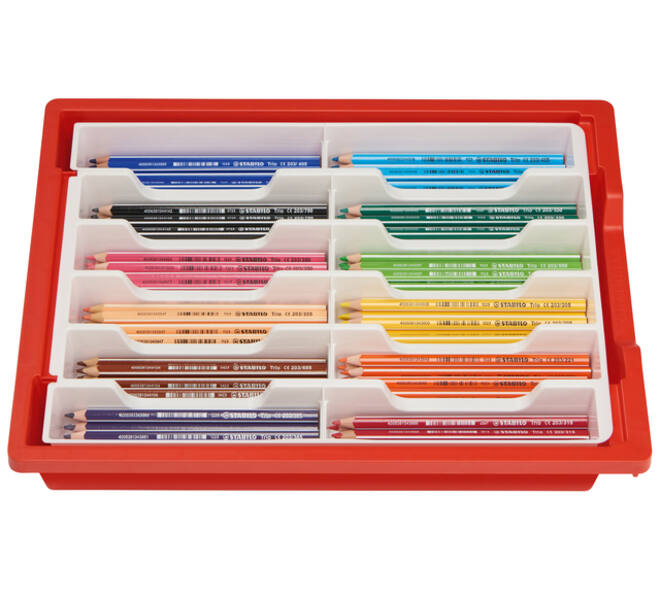 Kleurpotloden STABILO 203 Trio dik assorti classpack à 96 stuks
