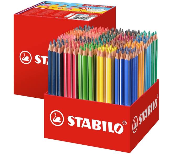 Kleurpotloden STABILO 203 Trio dik assorti classpack à 300 stuks