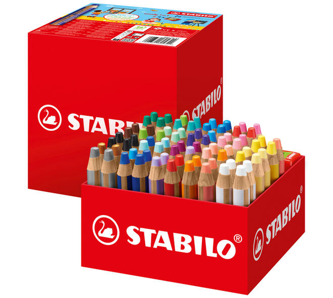 Kleurpotloden STABILO 882 woody 3 in 1 incl 4 slijpers classpack 76st