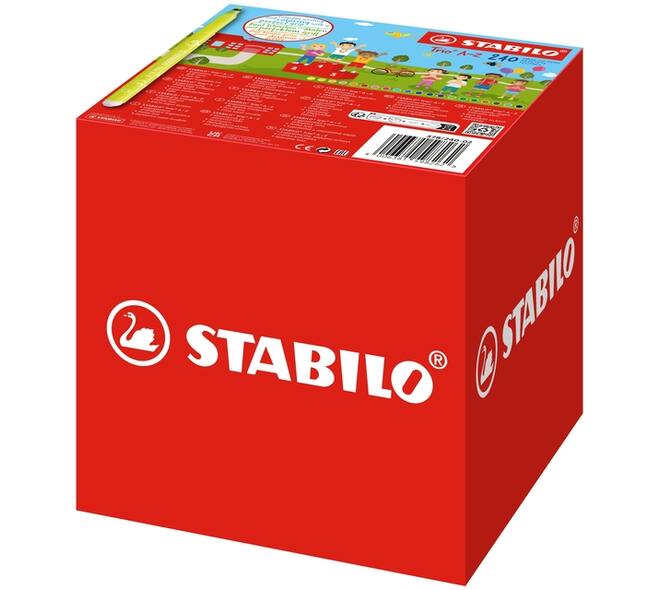 Viltstift STABILO Trio A-Z 378 fijn assorti classpack à 240 stuks