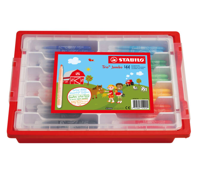 Viltstift STABILO Trio Jumbo 380 XL assorti classpack à 144 stuks