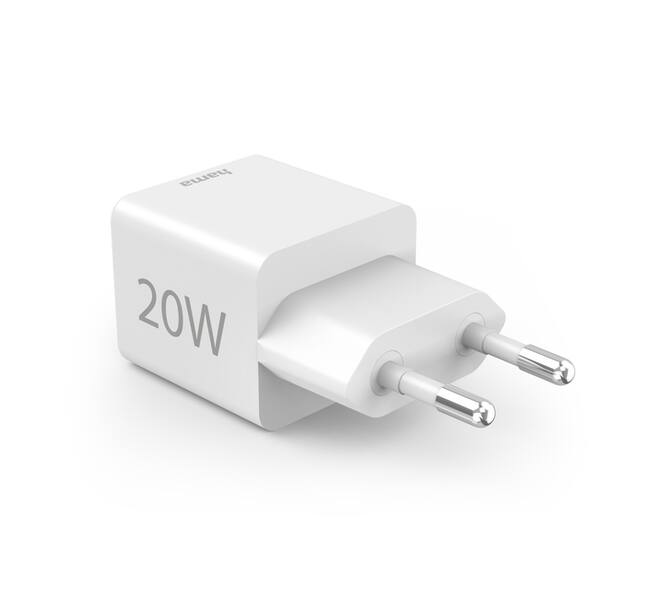 Oplader Hama USB-C/USB-A Mini PD 20W wit