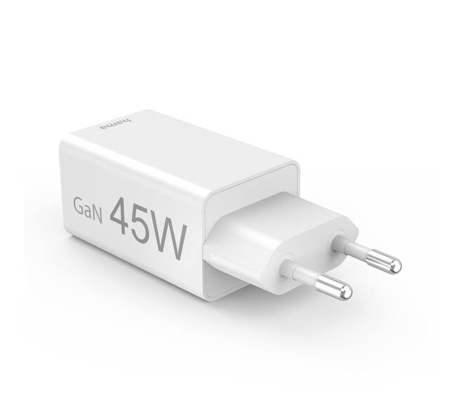 Oplader Hama USB-C/USB-A Mini PD 45W wit