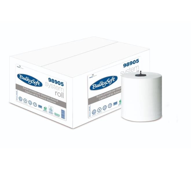 Handdoekrol BulkySoft H1 Matic 2-laags 200m wit 98905