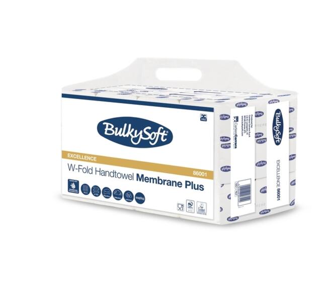 Handdoek BulkySoft Excellence w-vouw 3-laags 205x420mm 12x75 vel wit 86001