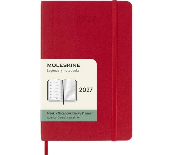 Agenda 2027 Moleskine 12M Planner Weekly 7dagen/1pagina pocket sc scarlet red