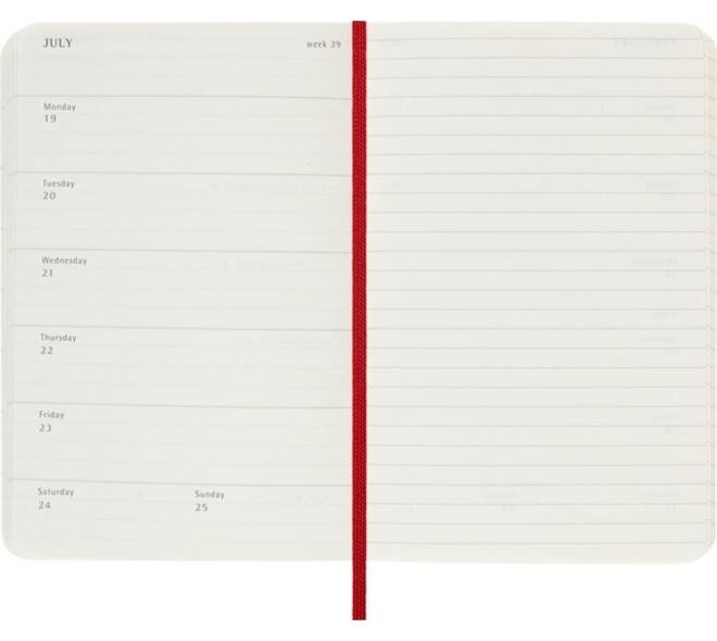 Agenda 2027 Moleskine 12M Planner Weekly 7dagen/1pagina pocket sc scarlet red