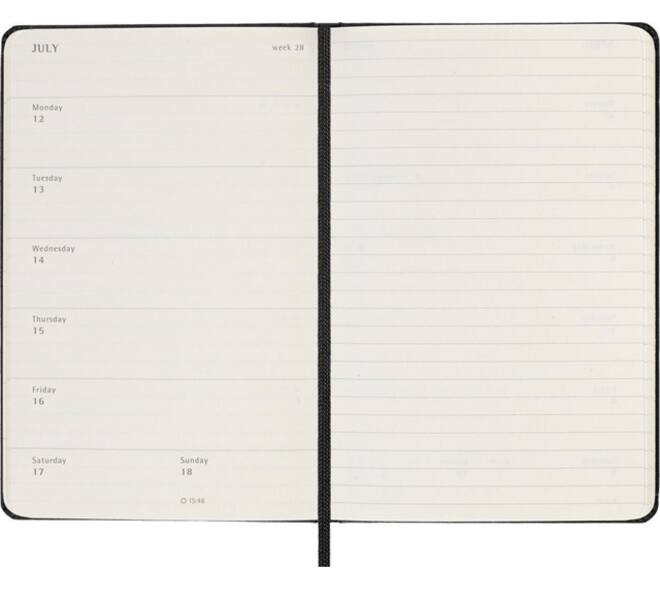 Agenda 2027 Moleskine 18M Planner Weekly 7dagen/1pagina pocket hc black