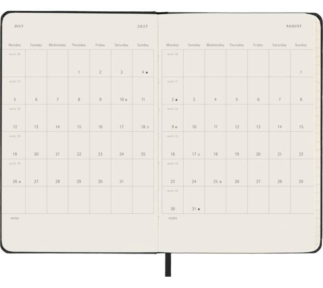 Agenda 2027 Moleskine 18M Planner Weekly 7dagen/1pagina pocket hc black