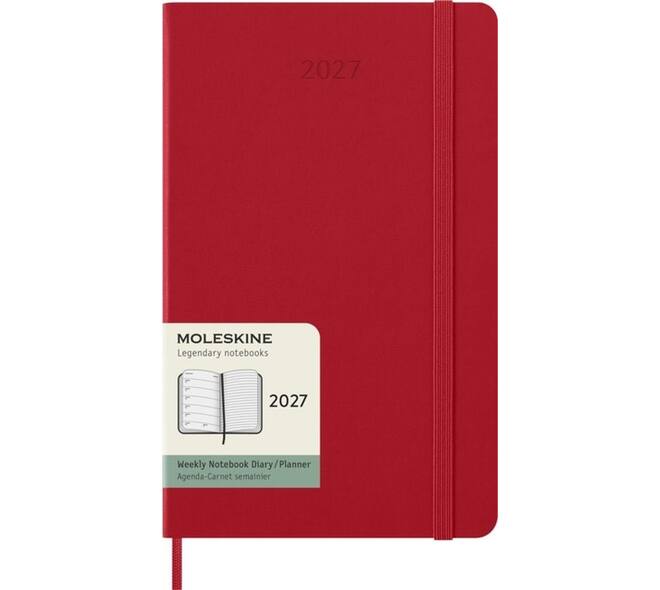 Agenda 2027 Moleskine 12M Planner Weekly 7dagen/1pagina large hc scarlet red