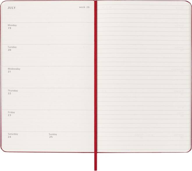 Agenda 2027 Moleskine 12M Planner Weekly 7dagen/1pagina large hc scarlet red
