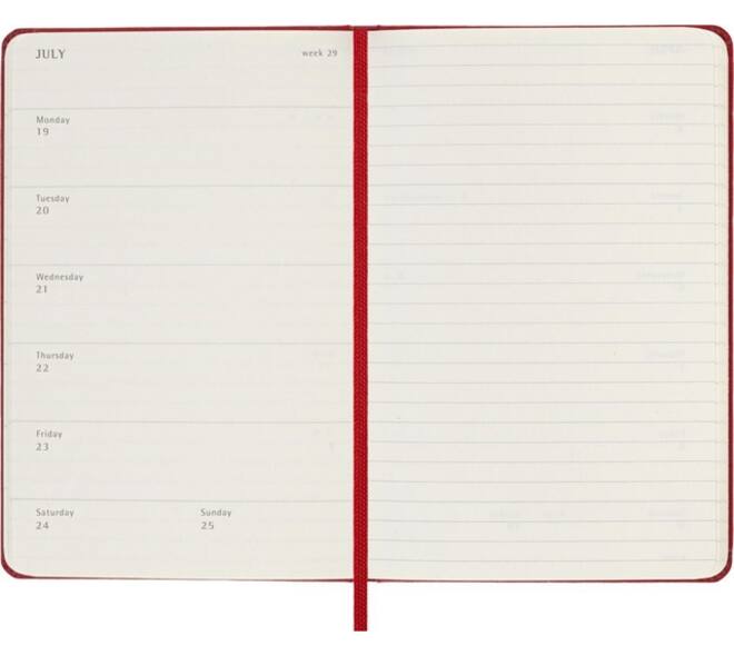 Agenda 2027 Moleskine 12M Planner Weekly 7dagen/1pagina pocket hc scarlet red