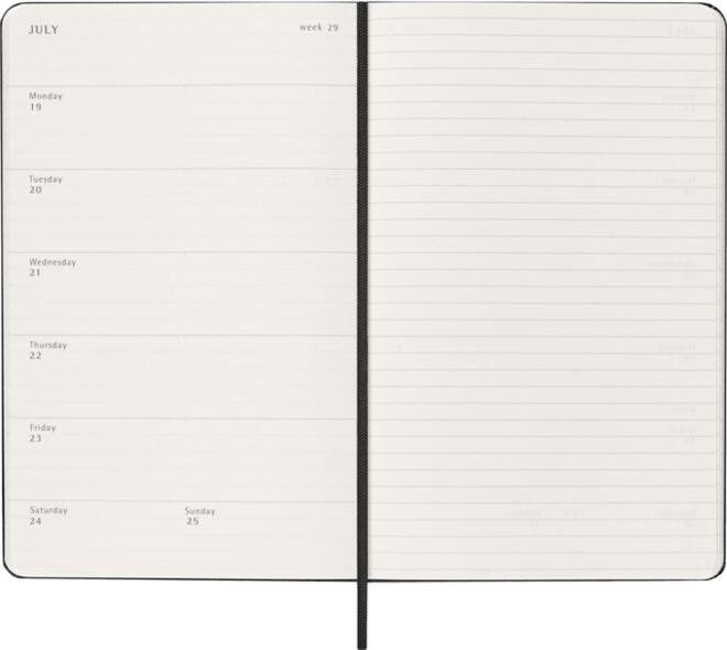 Agenda 2027 Moleskine 18M Planner Weekly 7dagen/1pagina large hc black