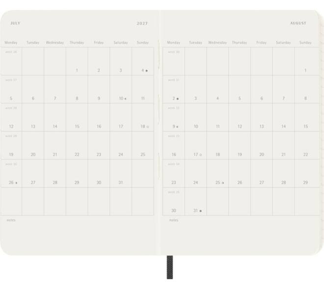 Agenda 2027 Moleskine 12M Planner Weekly 7dagen/1pagina pocket sc black