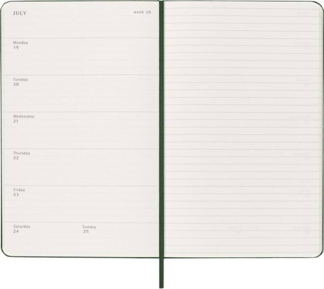 Agenda 2027 Moleskine 12M Planner Weekly 7dagen/1pagina large hc myrtle green