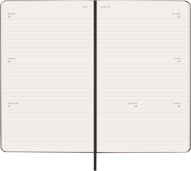Agenda 2027 Moleskine 12M Planner Weekly 7dagen/2pagina's large hc black