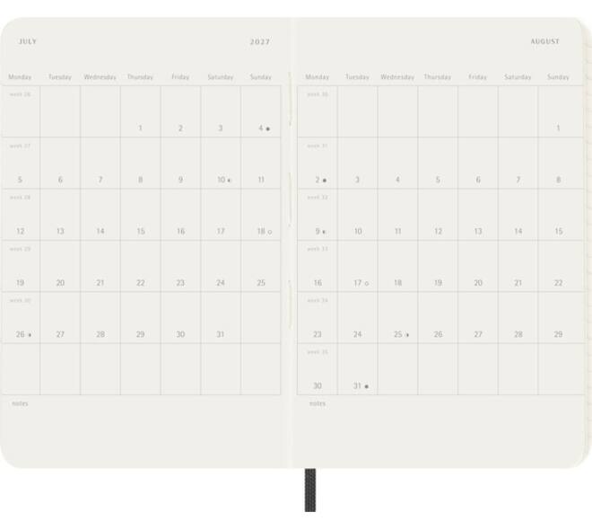 Agenda 2027 Moleskine 18M Planner Weekly 7dagen/1pagina pocket sc black