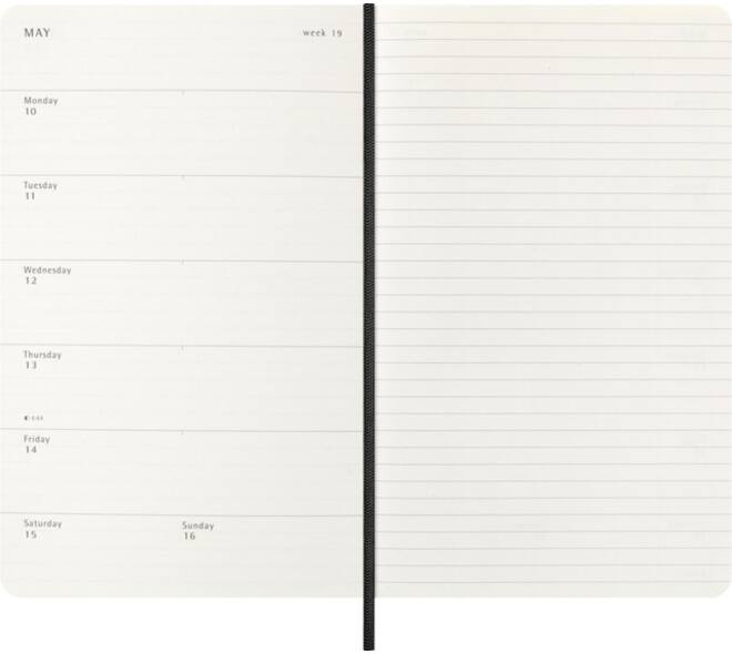 Agenda 2027 Moleskine 18M Planner Weekly 7dagen/1pagina large sc black