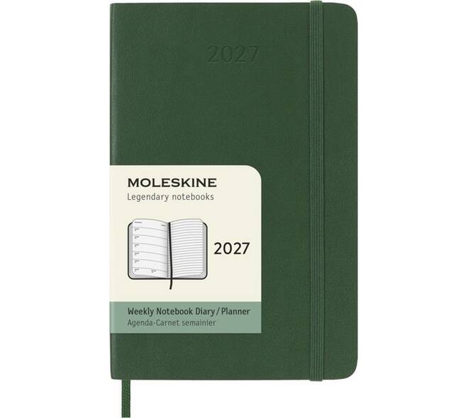 Agenda 2027 Moleskine 12M Planner Weekly 7dagen/1pagina pocket sc myrtle green