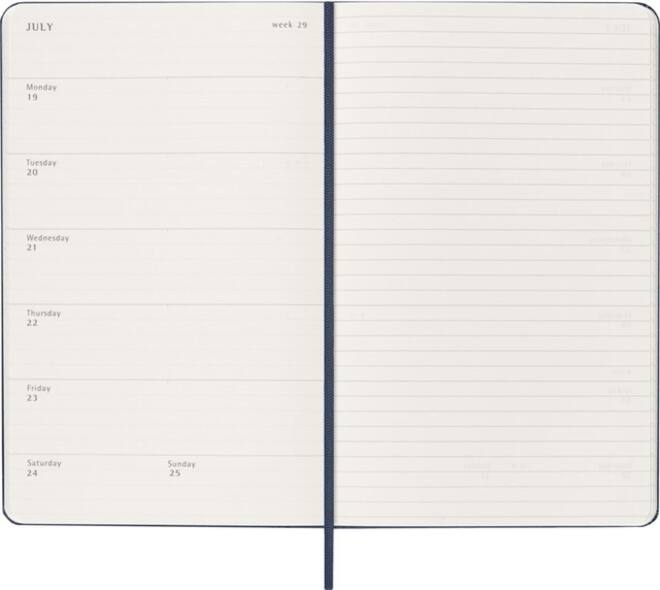 Agenda 2027 Moleskine 12M Planner Weekly 7dagen/1pagina large hc sapphire blue