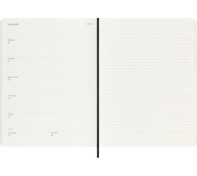 Agenda 2027 Moleskine 18M Planner Weekly 7dagen/1pagina xl sc black