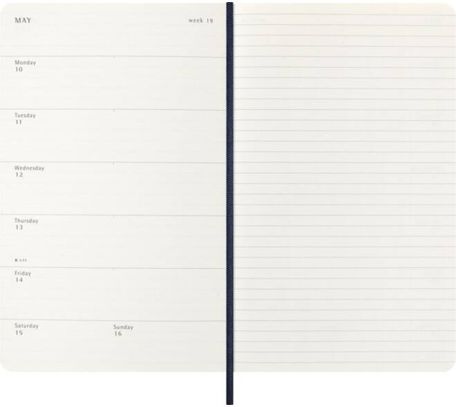 Agenda 2027 Moleskine 12M Planner Weekly 7dagen/1pagina large sc sapphire blue