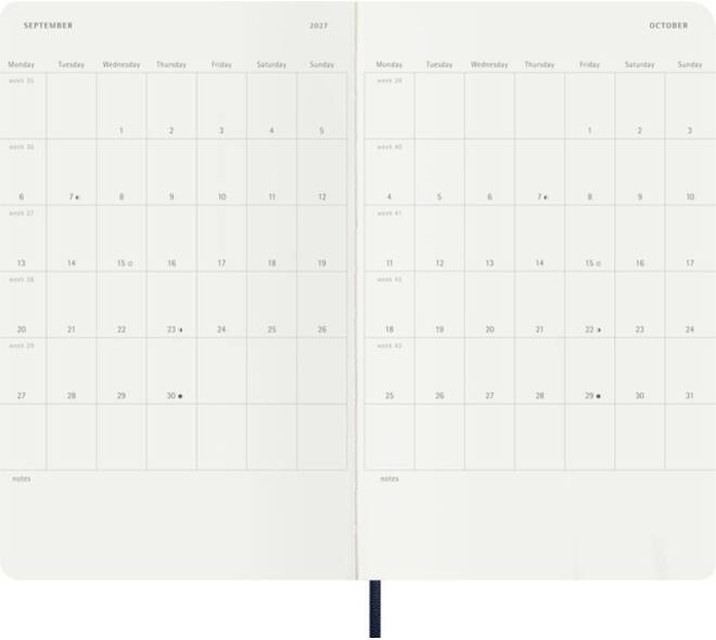 Agenda 2027 Moleskine 12M Planner Weekly 7dagen/1pagina large sc sapphire blue