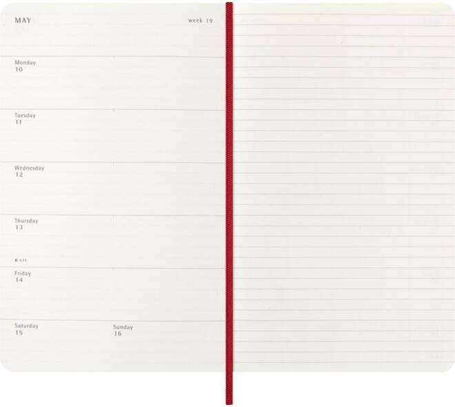 Agenda 2027 Moleskine 12M Planner Weekly 7dagen/1pagina large sc scarlet red