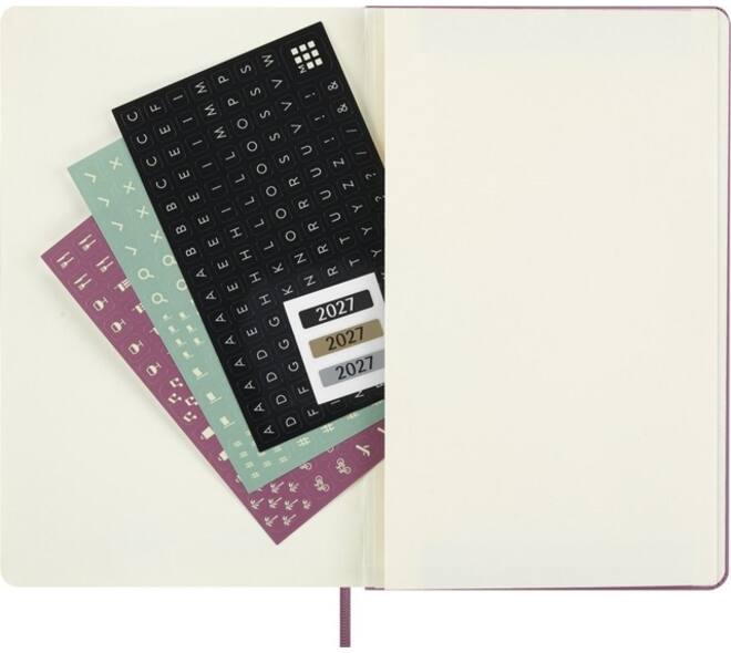 Agenda 2027 Moleskine 12M Planner Daily 1dag/1pagina large hc majestic pink