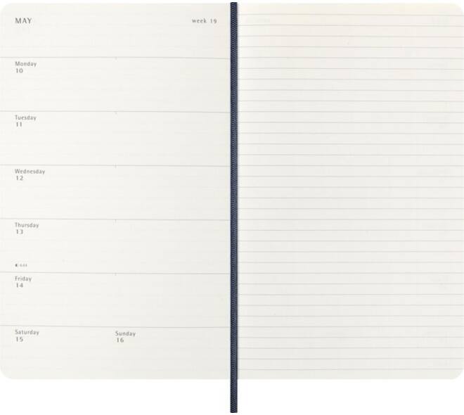 Agenda 2027 Moleskine 18M Planner Weekly 7dagen/1pagina large sc sapphire blue
