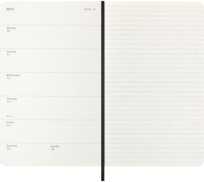 Agenda 2027 Moleskine 12M Planner Weekly 7dagen/1pagina large sc black