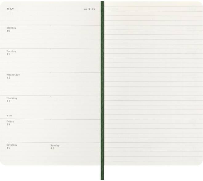 Agenda 2027 Moleskine 12M Planner Weekly 7dagen/1pagina large sc myrtle green