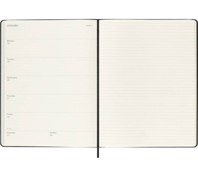 Agenda 2027 Moleskine 18M Planner Weekly 7dagen/1pagina xl hc black