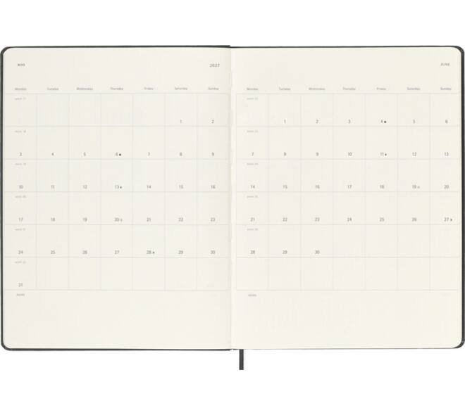 Agenda 2027 Moleskine 18M Planner Weekly 7dagen/1pagina xl hc black