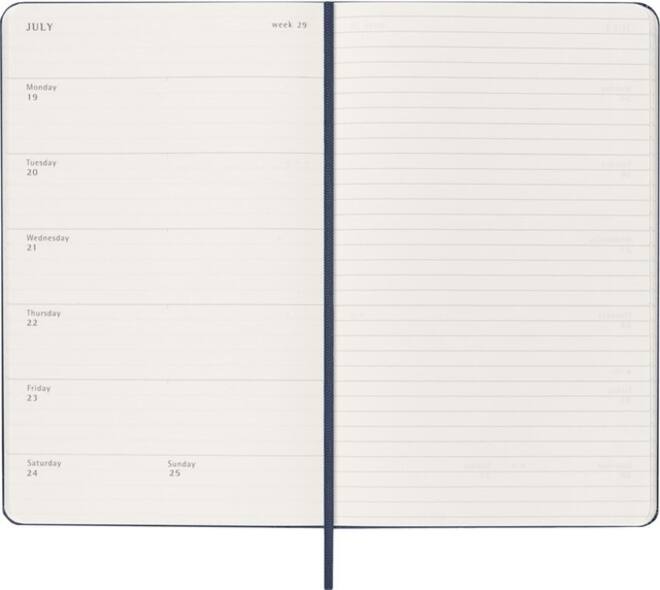 Agenda 2027 Moleskine 18M Planner Weekly 7dagen/1pagina large hc sapphire blue