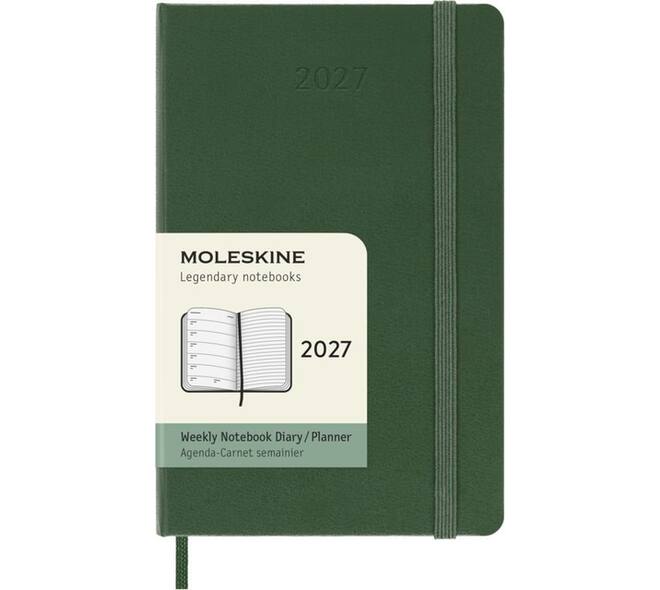 Agenda 2027 Moleskine 12M Planner Weekly 7dagen/1pagina pocket hc myrtle green