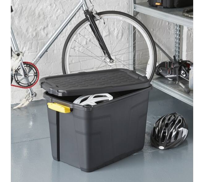 Opbergbox Bankers Box 60L met handgrepen robuust zwart