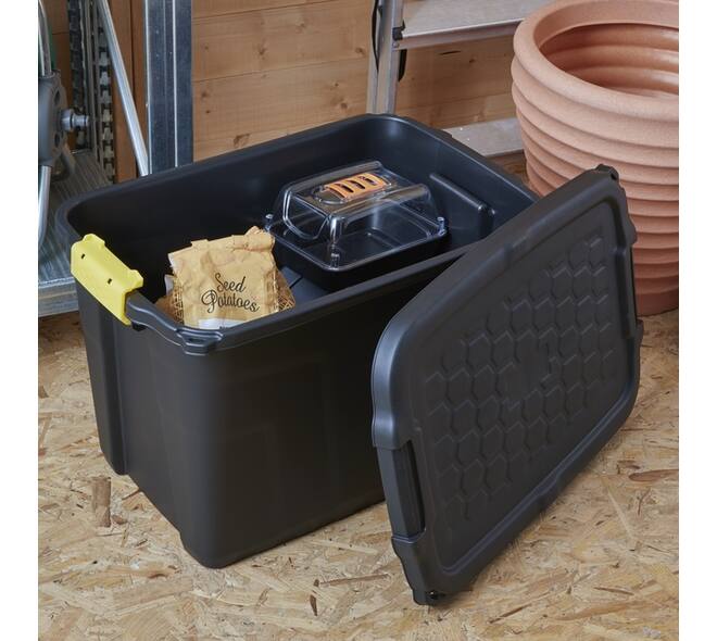Opbergbox Bankers Box 60L met handgrepen robuust zwart
