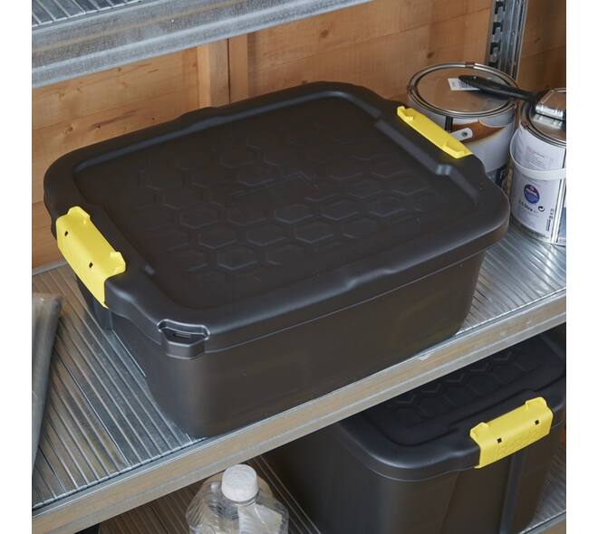 Opbergbox Bankers Box 24 liter met handgrepen robuust zwart