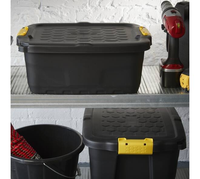 Opbergbox Bankers Box 24 liter met handgrepen robuust zwart