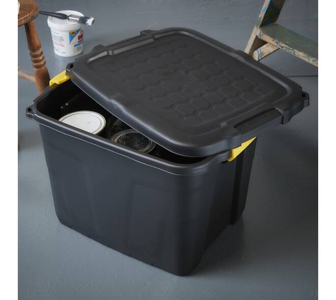 Opbergbox Bankers Box 42 liter met handgrepen robuust zwart