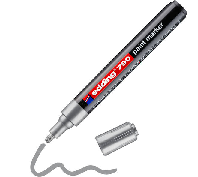 Paintmarker edding 790 op alcoholbasis 2-3mm zilver