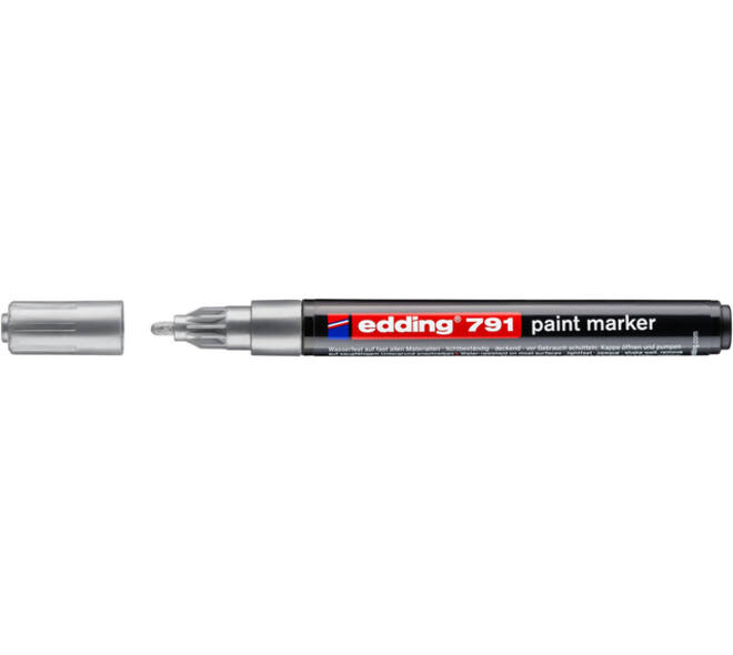 Paintmarker edding 791 op alcoholbasis 1-2mm zilver