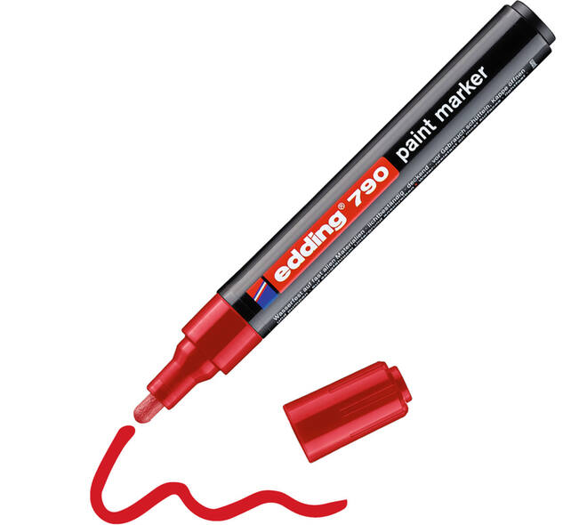 Paintmarker edding 790 op alcoholbasis 2-3mm rood