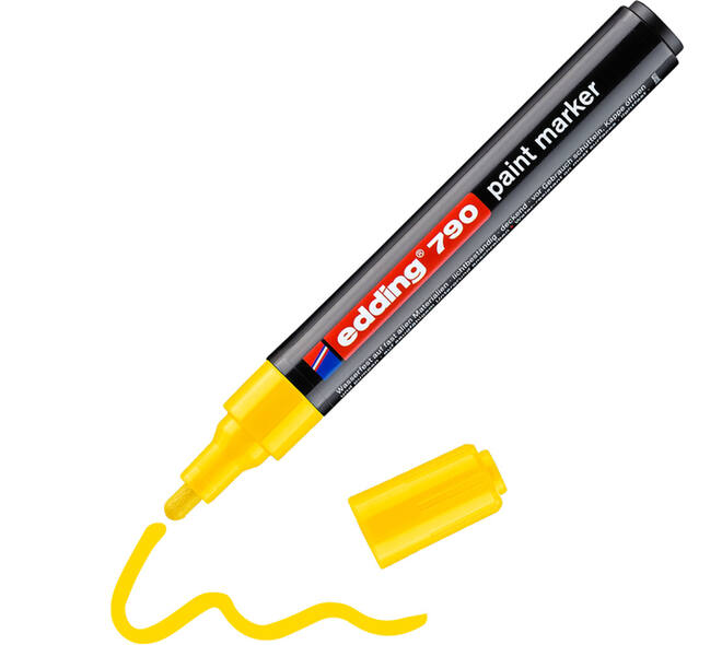 Paintmarker edding 790 op alcoholbasis 2-3mm geel