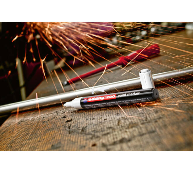 Paintmarker edding 790 op alcoholbasis 2-3mm wit