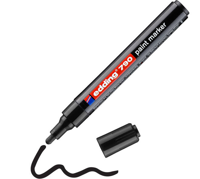 Paintmarker edding 790 op alcoholbasis 2-3mm zwart