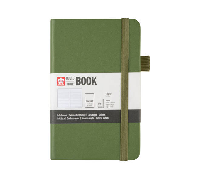Notitieboek Sakura pocket 90x140mm lijn hard cover dennennaald
